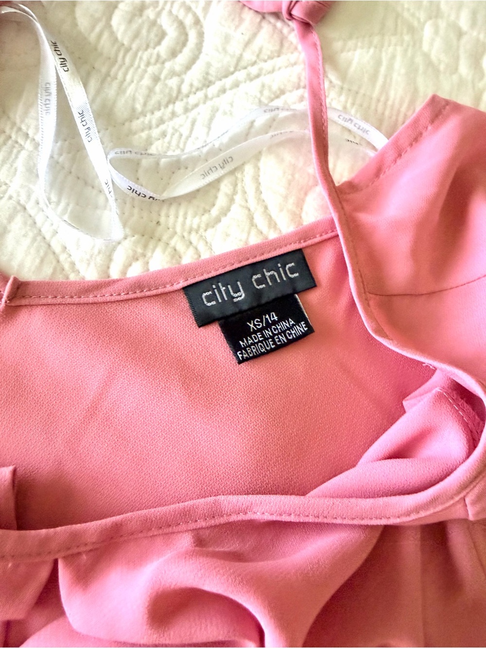City Chic Rose-Pink Tie-Front Blouse - Picture 7 of 13